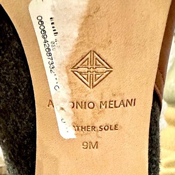 EUC Antonio Melani Brown Leather and Gray Wool Heeled Boots - Picture 15 of 16